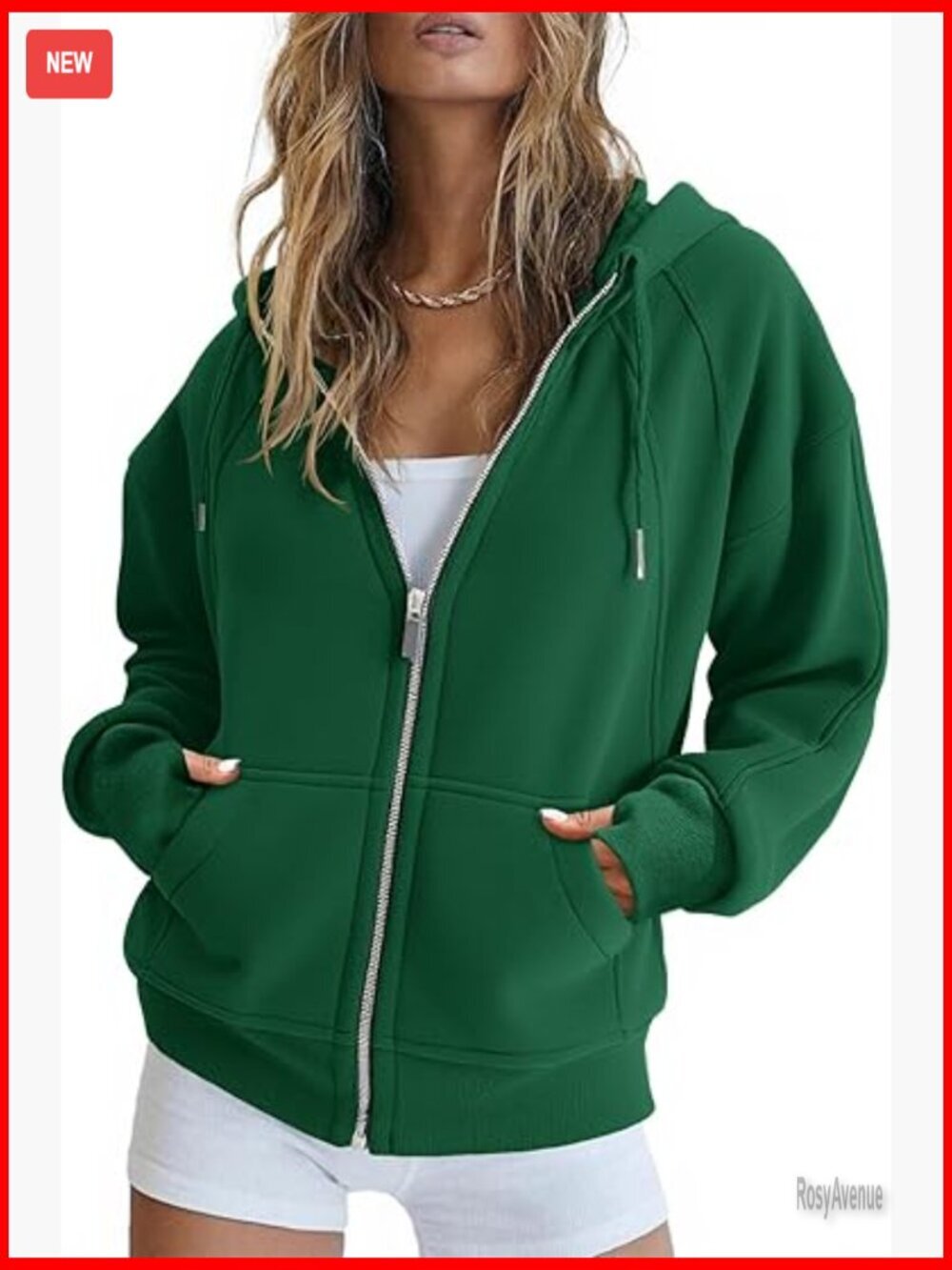 Zip Up Crop Hoodie Fleece Lined Thumb Hole Sweatshirt